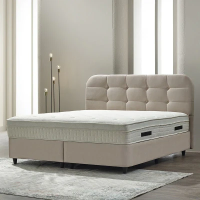 Afbeelding van Boxspring Met Opbergruimte Rondo 180x200 Cm Beige Dekbed Discounter Discounter.nl