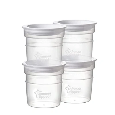 Afbeelding van Tommee Tippee Closer to Nature Breast Milk Storage Pots with Lids, 60ml, Suitable for Fridge and Freezer, Pack of 4