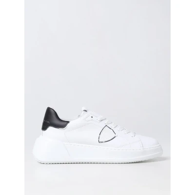 Afbeelding van Philippe Model Temple LOW Sneakers laag, Dames, Maat: 36, Bianco Leer