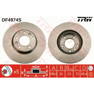 Afbeelding van Trw Remschijf DF4974S
