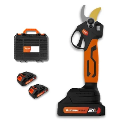 Afbeelding van Altuna AF28 snoeischaar met titanium batterij, borstelloze motor, snijdiepte 19/28 mm, display, 2 batterijen van 21 V, handvat twee materialen, koffer en accessoires inbegrepen,