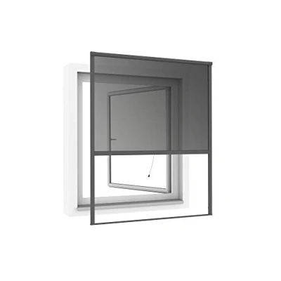 Afbeelding van Windhager COOL zonwering rolraam om op te hangen, vliegengaas aluminium frame, hittebescherming raam, muggenbescherming, zelfbouwpakket 100 x 160 cm, antraciet, 03290