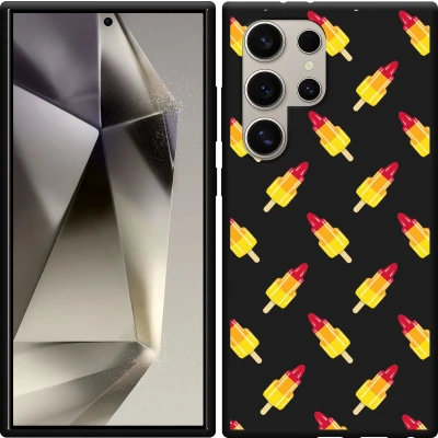 Afbeelding van Cazy Hoesje Zwart geschikt voor Samsung Galaxy S24 Ultra Raketjes