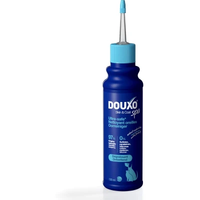 Afbeelding van DOUXO Skin &amp; Coat SPA Ontvettende Oorreiniger 120mL Zachte Veilige Oorverzorging voor Honden Katten Reinigt Grondig Verwijdert Overtollig Oorsmeer Hypoallergene Formule met Aangepaste pH