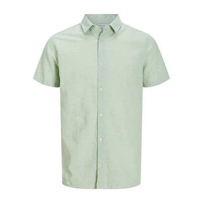 Afbeelding van JACK &amp; JONES ESSENTIALS linnen casual overhemd lichtgroen