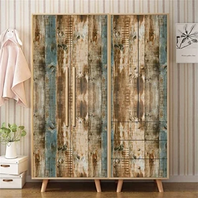 Afbeelding van JOLIHOME Vintage Bruin Houten Comité Effect Zelfklevend Behang Muursticker 44x500cm Schil en Plak Contact Papier Vinylfolie Rol voor Keuken Deur Kabinet Bar Teller Slaapkamer