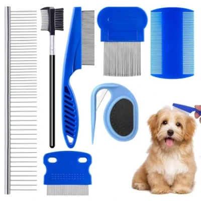 Afbeelding van DECUIOCC Stks Kat Hond Scheur Vlekverwijderaar Kam Set Multifunctionele Vorm Huisdier Vlooienluizen Verzorging Ontharing Tool Bont voor Puppy Kitten