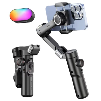 Afbeelding van AOCHUAN 3 assige handheld gimbal stabilisator voor smartphone met invullicht iPhone Android Face Tracking Vlog Smart XE