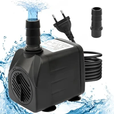 Afbeelding van Mini waterpompen (800 l/h, 16 W), ultralichte vijverpomp, aquariumpomp voor vijver, fontein, aquarium, tuin, dompelpomp, klein, met 1,4 m netsnoer, dompelpomp 4 sterke zuignappen