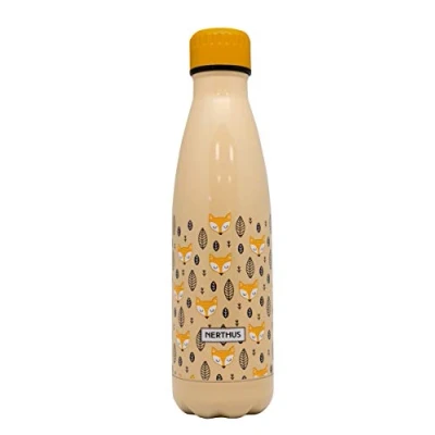 Afbeelding van Nerthus FIH 772 thermosfles, dubbelwandig, design: vos, oranje, 500 ml, roestvrij staal, BPA vrij, 18/8, ml