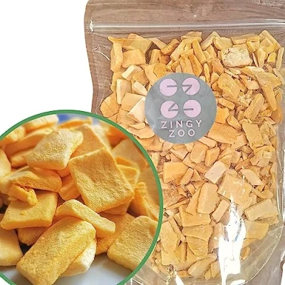 Afbeelding van Gevriesdroogde Mango XL 300g Freeze Dried Fruit Chunks Geen Toegevoegde Suikers, Vegan Glutenvrij Gedroogd Gedroogde Gefriergetrocknete Pure Fruitsnack ZingyZoo