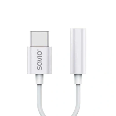 Afbeelding van USB Type 3.1 C (M) Jack 3,5 mm (F) Audio adapter Wit SAVIO AK 51