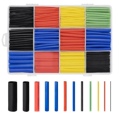 Afbeelding van Krimpkousenset, 800 stuks, waterdicht, Heat Shrink Tube assortiment, zwart, blauw, rood, geel, groen, 1 13 mm, voor kabelisolatie, oplaadkabel