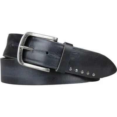 Afbeelding van Fana Belts leren riem zwart Extra brede 4.5cm Stoere Taillemaat 95 Italiaanse Jeans spijkerbroek