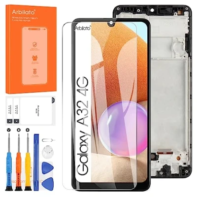 Afbeelding van Incell scherm voor Samsung Galaxy A32 4G Vervanging A325 Lcd SM A325F, A325M, A325N Touch Display Digitizer Vergadering Reparatie Onderdelen (Zwart met Frame)