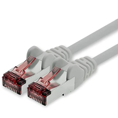 Afbeelding van Cat6 netwerkkabel 15m grijs Ethernetkabel Lankabel Lan Sftp Pimf patchkabel 1000 Mbit s