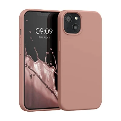 Afbeelding van kwmobile telefoonhoesje geschikt voor Apple iPhone 13 Hoesje met siliconen coating Smartphone case in terracotta