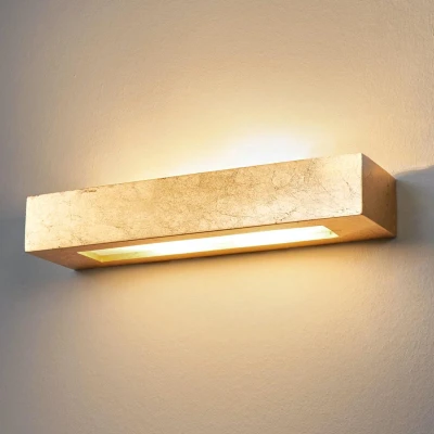 Afbeelding van Lindby wandlamp 2 lichts gips, metaal H: 6 cm E14 goud