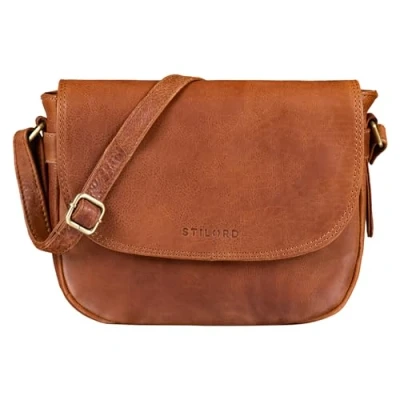 Afbeelding van STILORD &#039;Loreen&#039; Dames Handtas Kleine Lederen Tas Vrouwen Schoudertas voor Uitgaan Elegante Avondtas Partytas echt Vintage Leer, Kleur:arona bruin