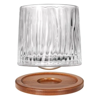 Afbeelding van Uten Whiskyglazen bar, draaibare ouderwetse glazen beker, tuimelbeker, decompressiestotsbril met basis voor het drinken van bourbon, Scotch, cocktails, cognac, tequila, Iers, brandewijn X1897