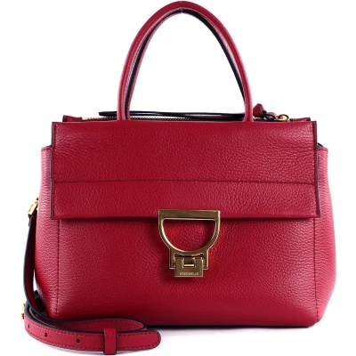 Afbeelding van COCCINELLE Leren Handtas Schoudertas Arlettis Handbag Grained Leather Sangria (rood)paars