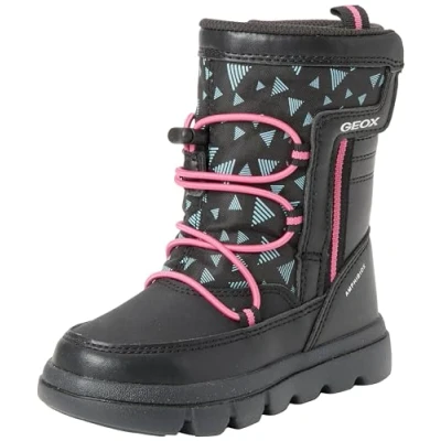 Afbeelding van Geox Willaboom GIRL Snowboots voor kinderen, Maat: 34, Black/fuchsia Imitatieleer/ textiel