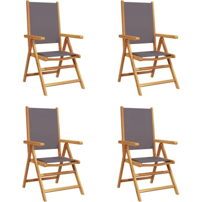 Afbeelding van vidaXL Tuinstoelen 4 st verstelbaar hout en stof antracietkleurig