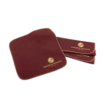 Afbeelding van Langer &amp; Messmer poetsdoeken voor glad leer van 100% katoen in een praktische set De schoenpoetsdoek professioneel schoenonderhoud (Bordeaux Beige)