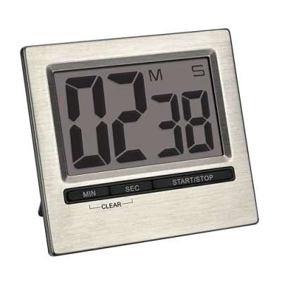Afbeelding van TFA Dostmann Timer digitaal, 38.2013.54, met Stopwatch, befestiging magneten of tafelstand, zilver, (L) 84 x (B) 16 (40) (H) 77 mm