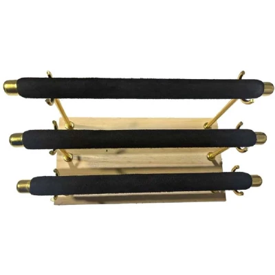 Afbeelding van Sieradenhouder Display voor Ringen 3 Lagen Hout en Fluweel 19x10x11 cm Zwart