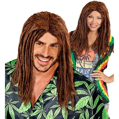 Afbeelding van Pruik Jamaica met dreadlocks bruin