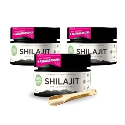 Afbeelding van 3x VitalizeNature Shilajit 30g originele + Ashwagandha natuurlijke Himalaya 500 mg Resin per dagelijkse dosis &amp; 100 ashwanganda