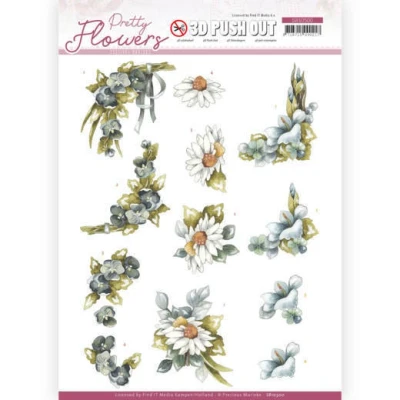 Afbeelding van Pretty Flowers 3D Push Out Sheet by Precious Marieke
