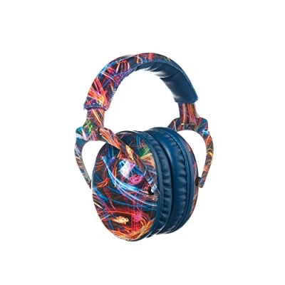 Afbeelding van PROTEAR Kindergehoorbescherming, verstelbare, opvouwbare oorbeschermers, geluidsbescherming, hoofdtelefoon voor concert, school, festival, gehoorbescherming met SNR 28dB Black Fireworks