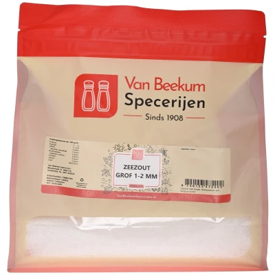 Afbeelding van Van Beekum Specerijen Zeezout Grof 1 2 mm kilo (hersluitbare stazak)
