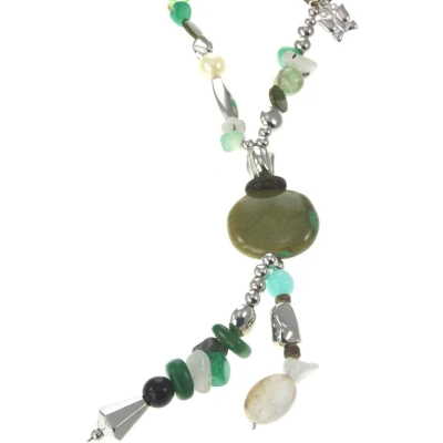 Afbeelding van Behave Ketting met steentjes en kralen Trendy sieraden Nikkelvrij 62 cm + 7 verlengketting
