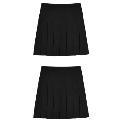 Afbeelding van Next 2 PACK Pleat Alijn rok voor kinderen, Maat: 110, Black