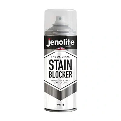Afbeelding van Jenolite Vlekkenblokkende Sprayverf Wit 400ml Vochtwerende verf voor muren &amp; plafonds Direct vlekken blokkeren Vertrouwde keuze langdurige vlekbescherming