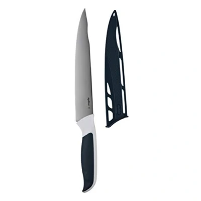 Afbeelding van Zyliss E920209 Comfort Voorsnijmes, 18,5cm, Japans Roestvrij Staal, Donkergrijs/Wit Handvat, Keukenmes/Vleessnijmes, Vaatwasserbestendig, 5 Jaar Garantie