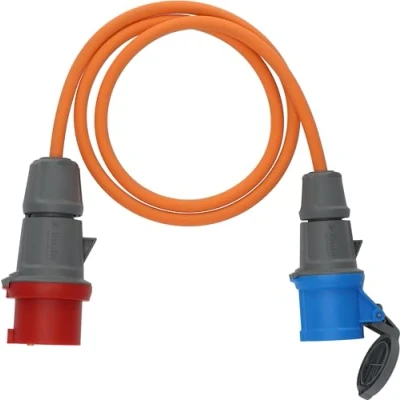 Afbeelding van Brennenstuhl Camping/maritieme adapterkabel IP44 1,5m oranje H07RN F 3G2.5 CEE stekker 400V/16A, koppeling 23 1132970025