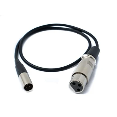 Afbeelding van System S Audiokabel 50 cm Mini XLR 3 polige stekker naar vrouwelijke adapter zwart