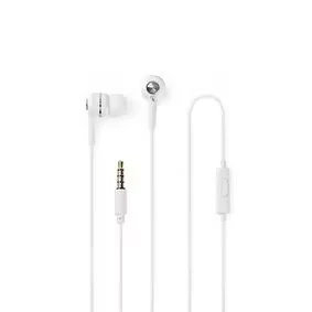 Afbeelding van Wired Headphones 1.2m Round Cable in Ear Built Microphone White N