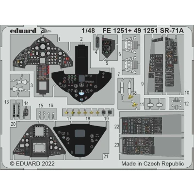 Afbeelding van 1:48 Eduard FE1251 Accessoires for SR 71 A Blackbird Revell Photo etch