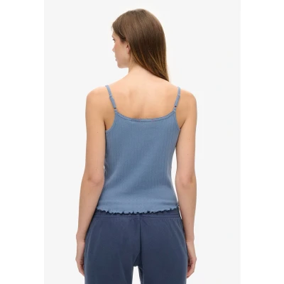 Afbeelding van Superdry Athletic Essentials Graphic Pointelle CAMI Top, Dames, Maat: M/L, Wedgewood blue