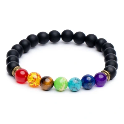 Afbeelding van Badu Chakra Armband Frosted Onyx Concentratie