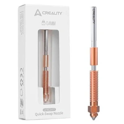 Afbeelding van Creality Officiële K1C sproeiers, quick swap 3D printermondstukset 0,4 mm, Ender 3 V3 spuitmonden koperlegering en geharde stalen sproeier voor K1C, V3, 3V3 Plus printer