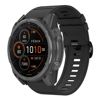 Afbeelding van QuickFit Stripe Siliconenbandje voor de Garmin Watch 26 mm aansluiting Zwart imoshion bandje Geschikt Fenix 6x, 6x
