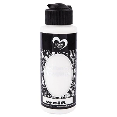 Afbeelding van Acrylverf &quot;Multisurface&quot; Multifunctionele verf voor het schilderen van hout, glas, polyester, keramiek, porselein, terracotta, piepschuim, stof, leer universele op waterbasis 120 ml (wit)