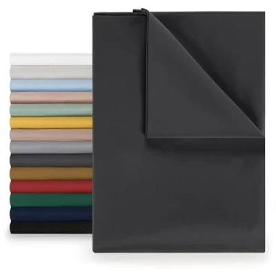 Afbeelding van Blumtal Laken voor tweepersoonsbed, 220 x 275 cm, onderhoudsvriendelijke microvezel, zachte stof, zonder elastiek antraciet