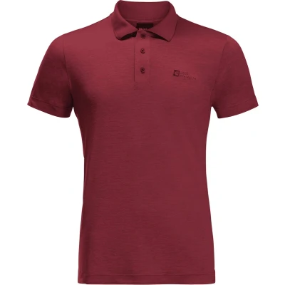 Afbeelding van Jack Wolfskin Travel Poloshirt, Heren, Maat: Medium, Deep ruby